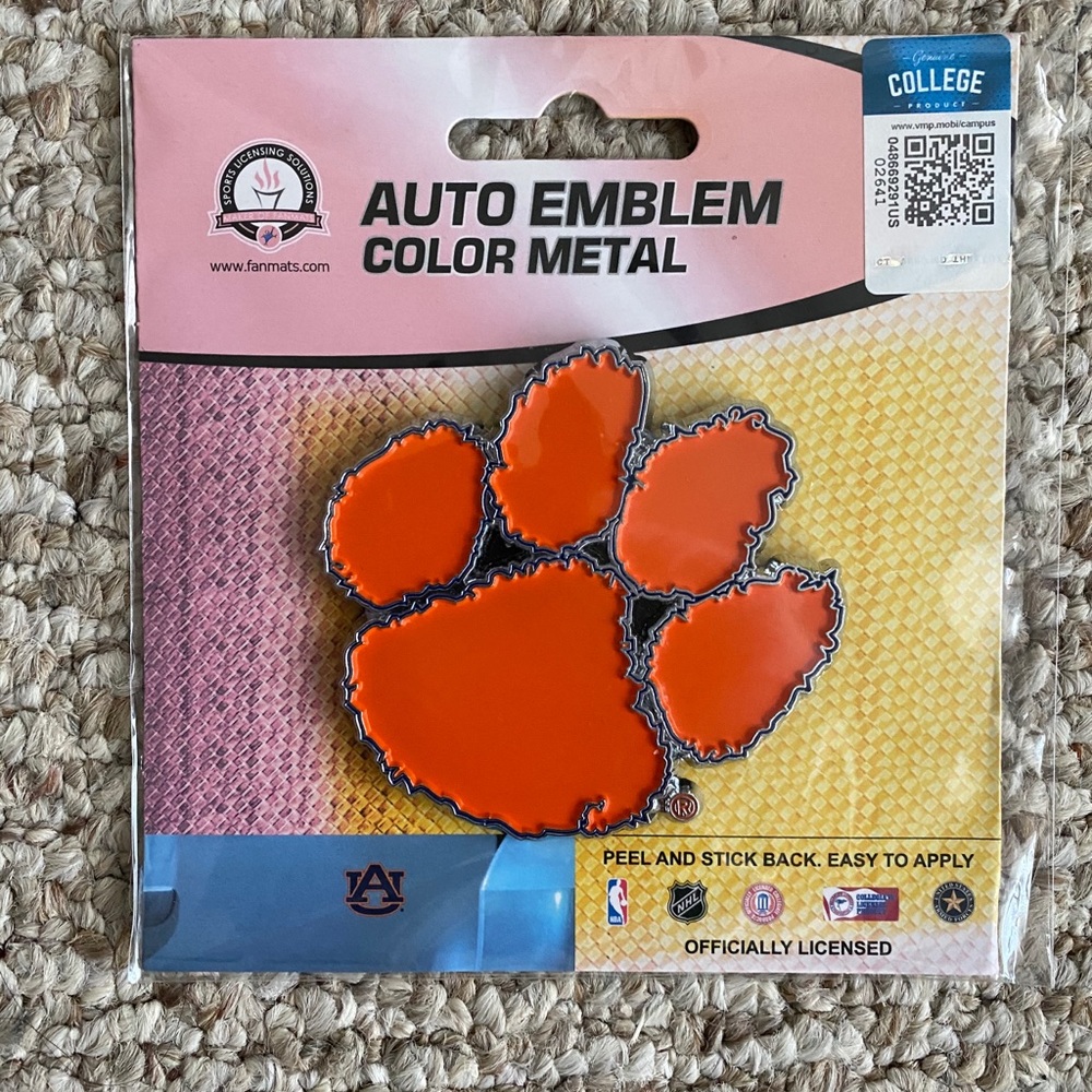 CLEMSON Auto Emblem Color Metal